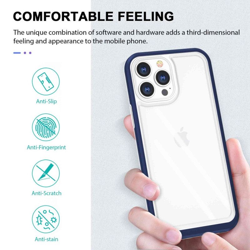 θηκη κινητου iPhone 14 Pro Κρυστάλλινα Χρωματιστά Άκρα