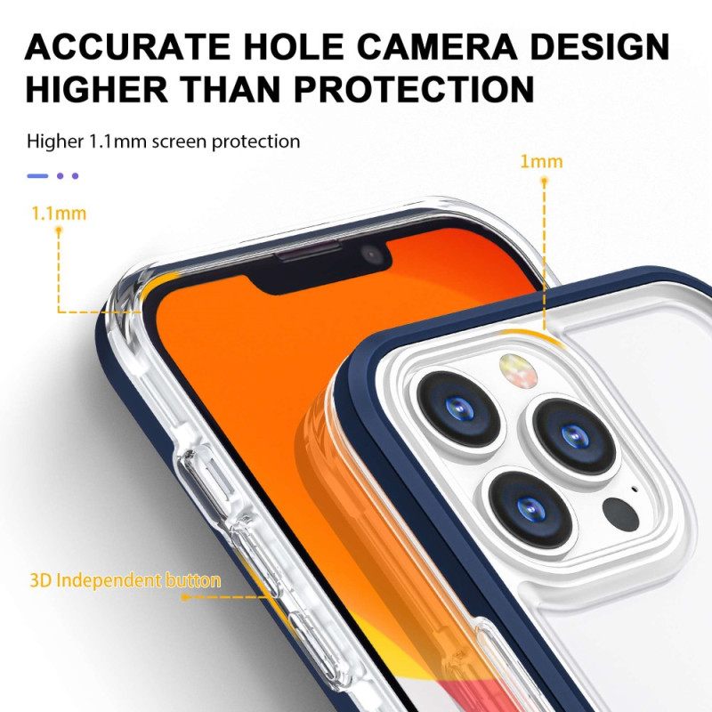 θηκη κινητου iPhone 14 Pro Κρυστάλλινα Χρωματιστά Άκρα