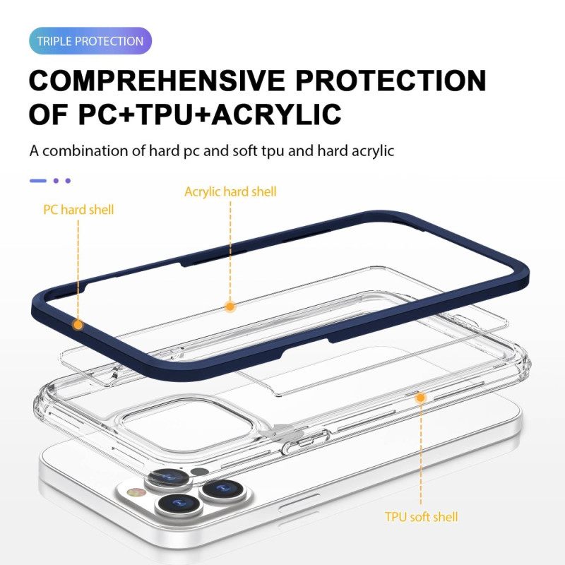 θηκη κινητου iPhone 14 Pro Κρυστάλλινα Χρωματιστά Άκρα