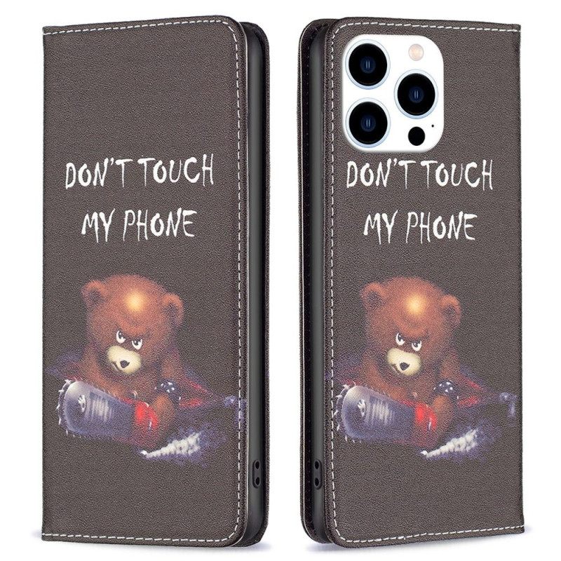 θηκη κινητου iPhone 14 Pro Θήκη Flip Επικίνδυνη Αρκούδα