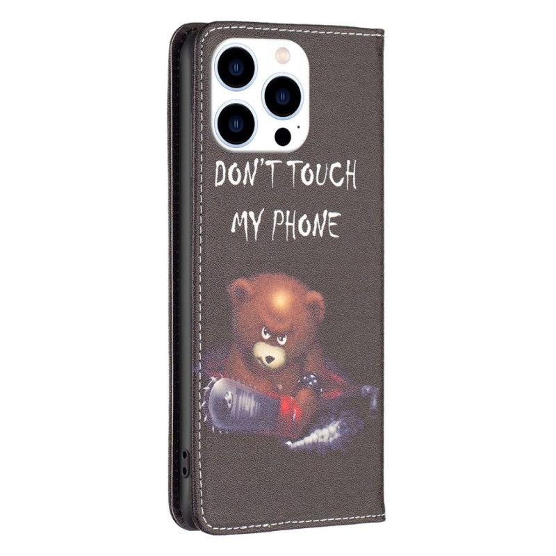 θηκη κινητου iPhone 14 Pro Θήκη Flip Επικίνδυνη Αρκούδα