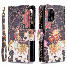 Κάλυμμα Oppo A74 4G Τσέπη Με Φερμουάρ Ελέφαντα