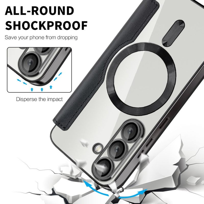 Δερματινη Θηκη Samsung Galaxy S25 5g Δερμάτινο Εφέ Συμβατό Με Magsafe Και Rfid Blocking