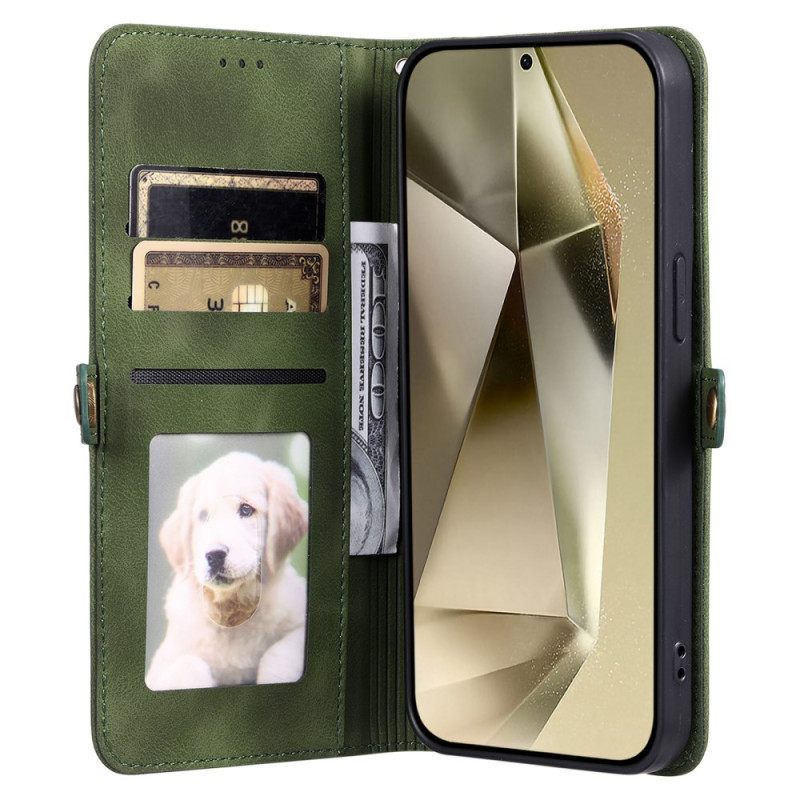 Δερματινη Θηκη Samsung Galaxy S25 5g Εφέ Σουέτ Μαντάλα