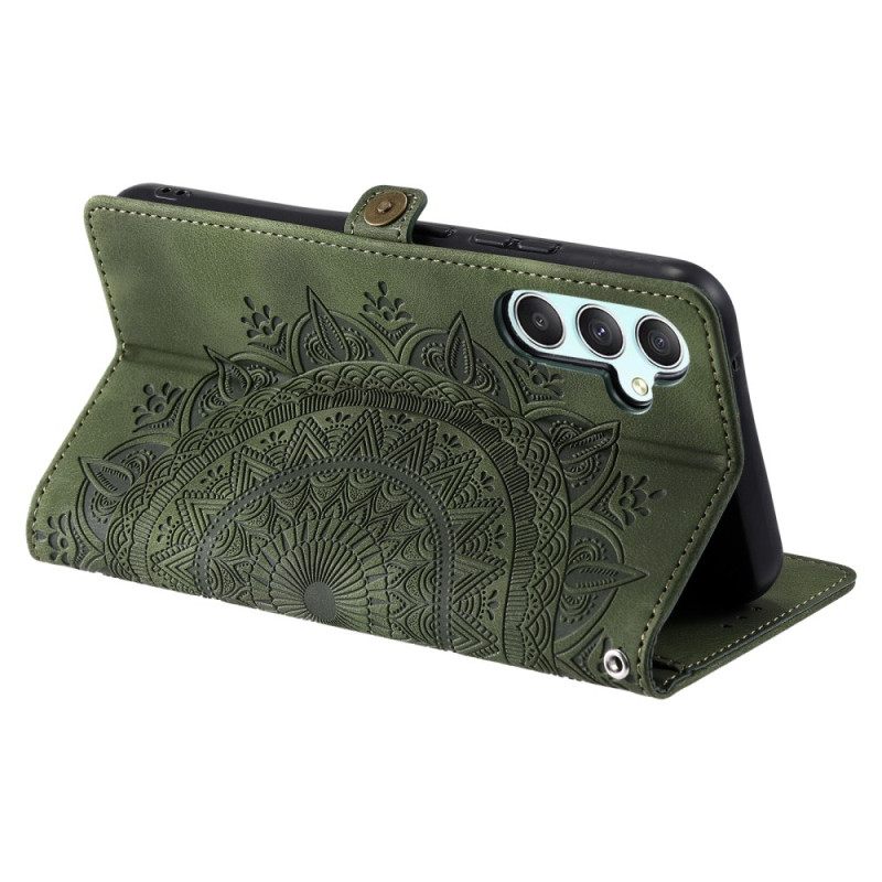 Δερματινη Θηκη Samsung Galaxy S25 5g Εφέ Σουέτ Μαντάλα