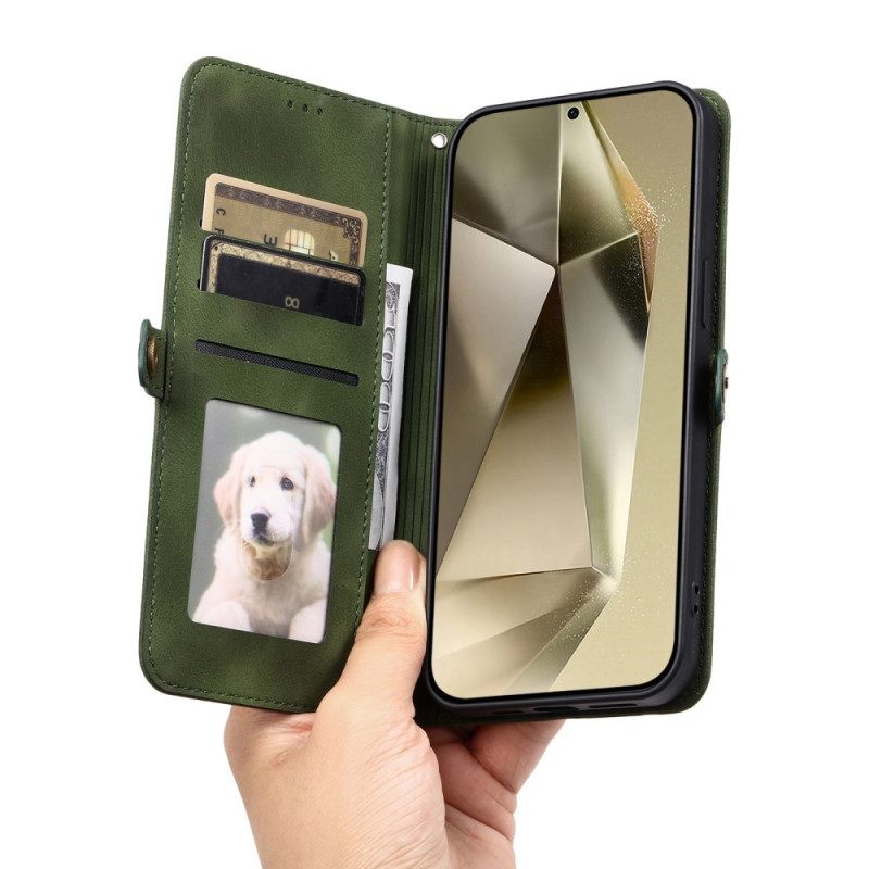 Δερματινη Θηκη Samsung Galaxy S25 5g Εφέ Σουέτ Μαντάλα