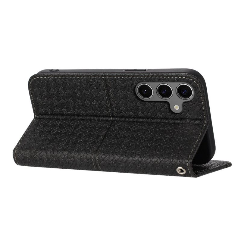 Δερματινη Θηκη Samsung Galaxy S25 5g Φανταχτερό Περίγραμμα Σιλικόνης