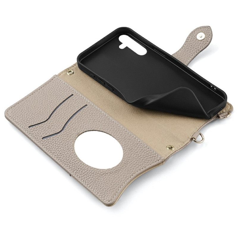 Δερματινη Θηκη Samsung Galaxy S25 5g Καθρέφτης Και Αλυσίδα