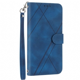 Δερματινη Θηκη Samsung Galaxy S25 5g Κορδόνι Με Ριγέ Σχέδιο Σιλικόνης