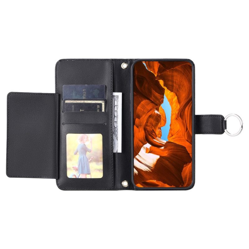 Δερματινη Θηκη Samsung Galaxy S25 5g Κυκλικός Δακτύλιος Και Λουράκια Σιλικόνης