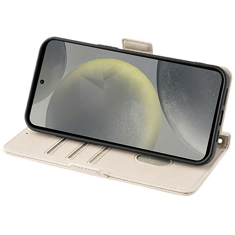 Δερματινη Θηκη Samsung Galaxy S25 5g Μεταλλικό Κούμπωμα Λουριού Σιλικόνης