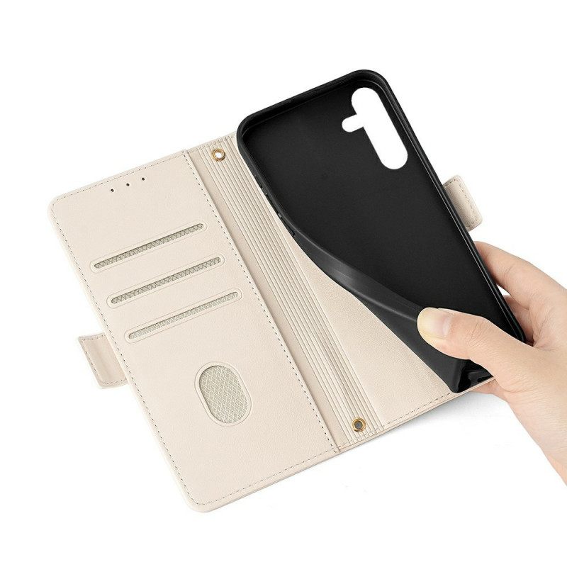 Δερματινη Θηκη Samsung Galaxy S25 5g Μεταλλικό Κούμπωμα Λουριού Σιλικόνης