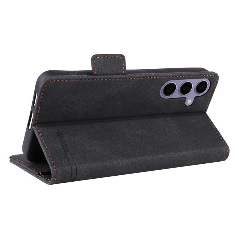 Δερματινη Θηκη Samsung Galaxy S25 5g Ρετρό Εφέ Σουέτ Σιλικόνης