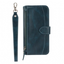 Δερματινη Θηκη Samsung Galaxy S25 5g Τσέπη Με Φερμουάρ Λουράκι Και Λουράκι Ώμου