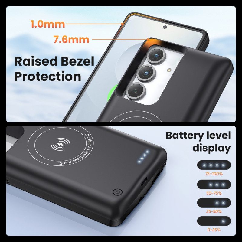 Εξωτερική Θήκη Μπαταρίας 10000mah Για Samsung Galaxy S25 / S24 Με Μαγνητική Σύνδεση