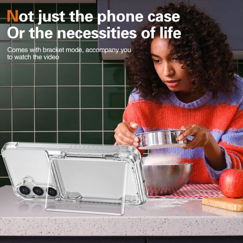 Κάλυμμα Samsung Galaxy S25 5g Διαφανές Με Ενσωματωμένη Θήκη Κάρτας