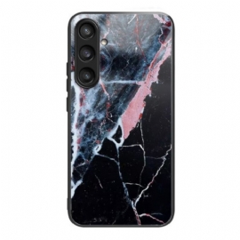 Κάλυμμα Samsung Galaxy S25 5g Μαύρο Και Λευκό Μάρμαρο Σκληρυμένο Γυαλί Σιλικόνης