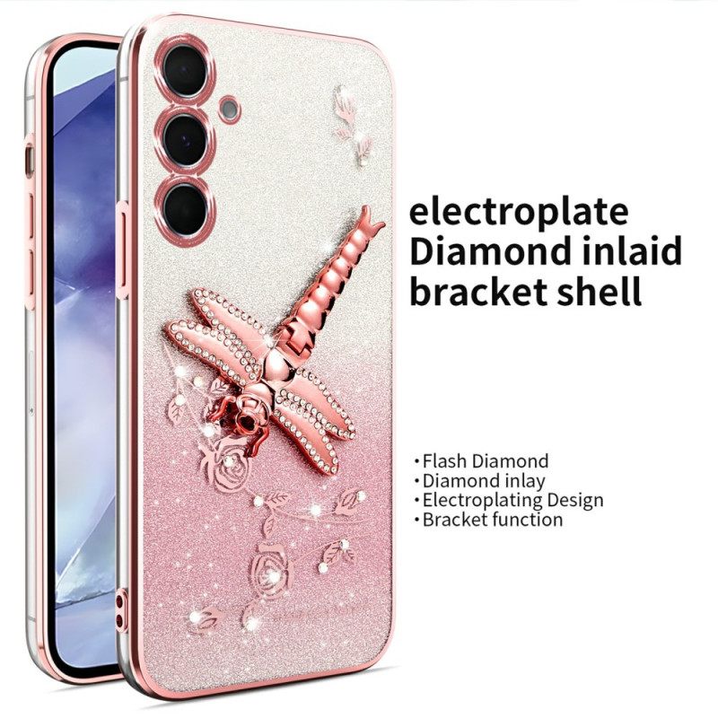 Κάλυμμα Samsung Galaxy S25 5g Με Βάση Kadem Με Λιβελούλα