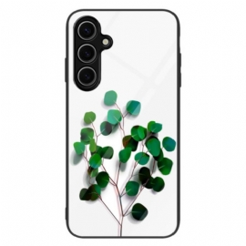 Κάλυμμα Samsung Galaxy S25 5g Πράσινα Φύλλα Σκληρυμένο Γυαλί Σιλικόνης