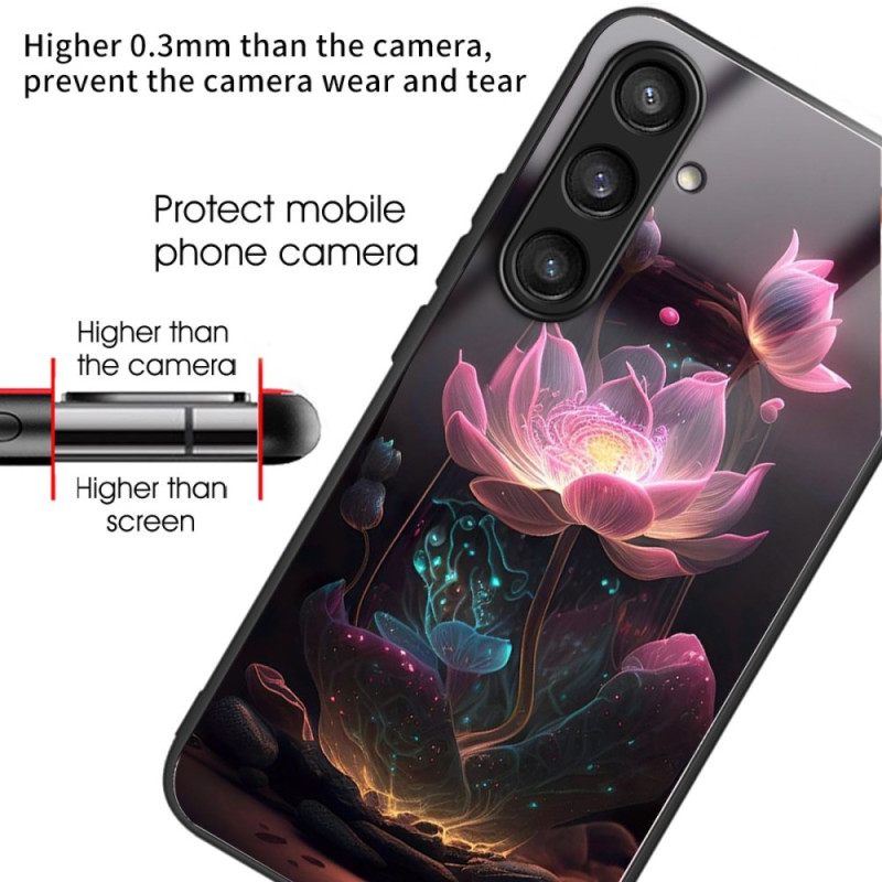 Κάλυμμα Samsung Galaxy S25 5g Σχέδιο Λωτού Από Σκληρυμένο Γυαλί