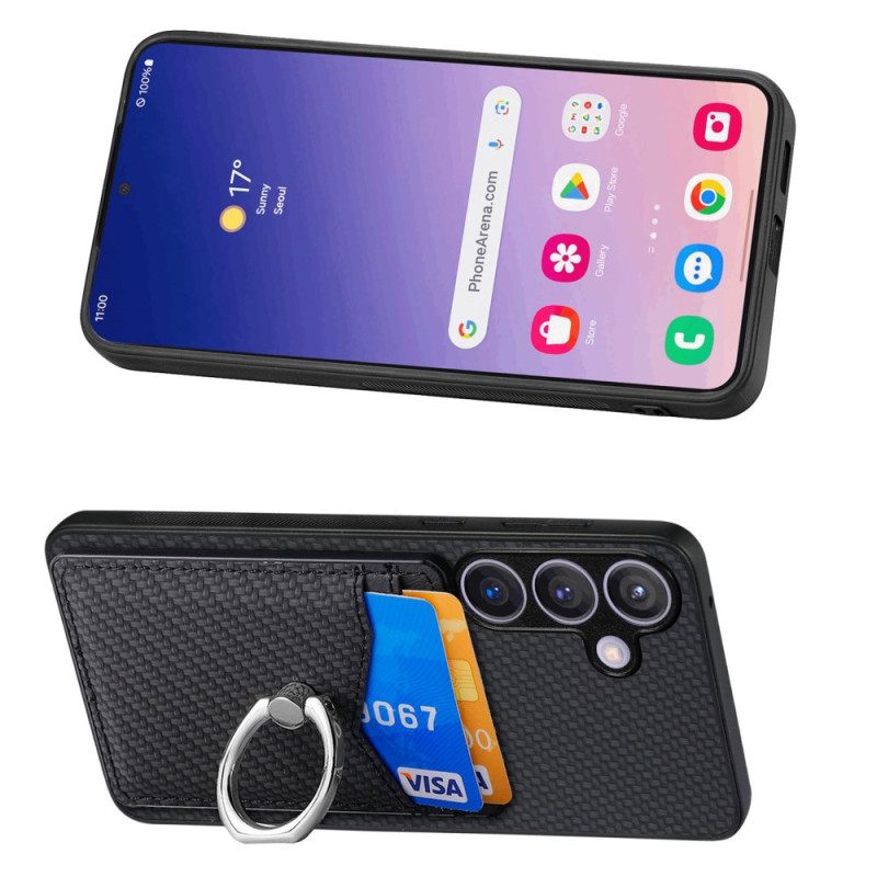 Κάλυμμα Samsung Galaxy S25 5g Θήκες Κινητών Θήκη Καρτών Και Βάση Για Δαχτυλίδια Από Ίνες Άνθρακα