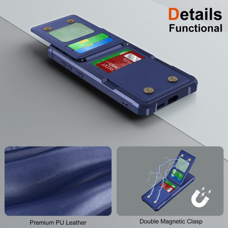 Κάλυμμα Samsung Galaxy S25 5g Θήκη Κάρτας Και Βάση Με Μεταλλικό Εφέ