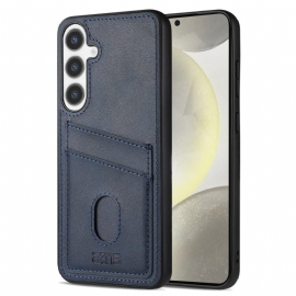 Κάλυμμα Samsung Galaxy S25 5g Θήκη Καρτών Από Ανάγλυφο Δέρμα Σιλικόνης