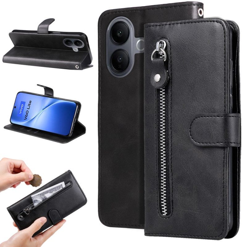Δερματινη Θηκη Vivo V60 Lite Τσέπη Με Φερμουάρ