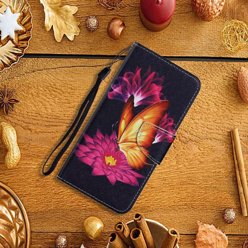 δερματινη θηκη Xiaomi Mi 10T / 10T Pro Πεταλούδα Και Λωτός