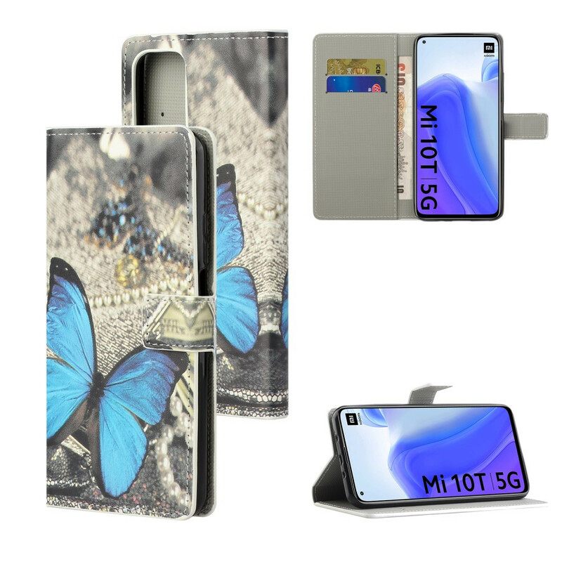 Θήκη Flip Xiaomi Mi 10T / 10T Pro Μπλε Πεταλούδα