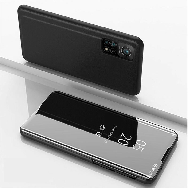 θηκη κινητου Xiaomi Mi 10T / 10T Pro Καθρέφτης Και Συνθετικό Δέρμα