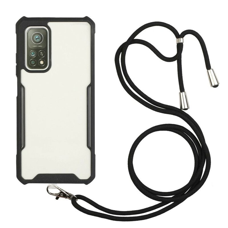 Θήκη Xiaomi Mi 10T / 10T Pro Υβρίδιο Με Έγχρωμο Κορδόνι