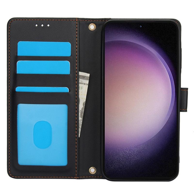 Δερματινη Θηκη Samsung Galaxy S25 Plus 5g Δερμάτινο Στυλ Με Λουρί Σιλικόνης