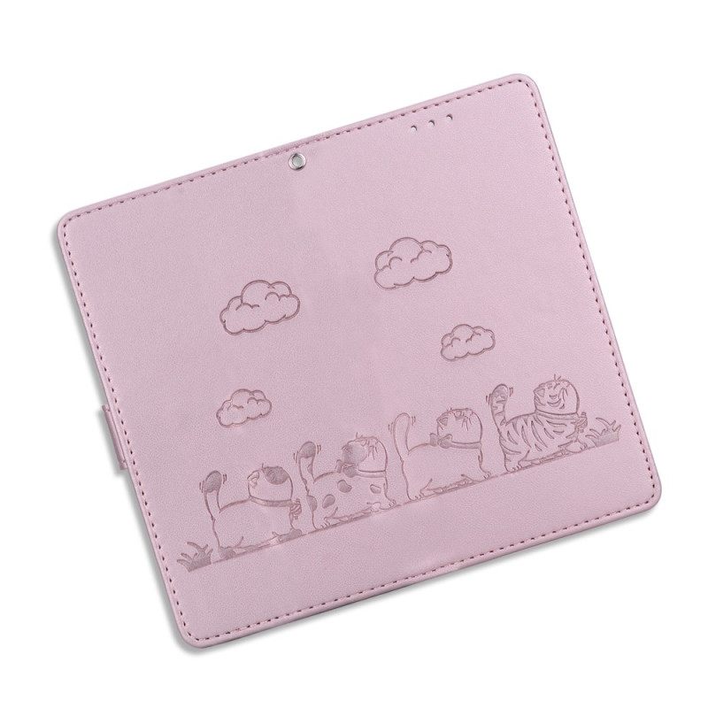 Δερματινη Θηκη Samsung Galaxy S25 Plus 5g Λουράκι Με Σκηνή Γάτας