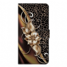 Δερματινη Θηκη Samsung Galaxy S25 Plus 5g Μεταλλικά Λουλούδια