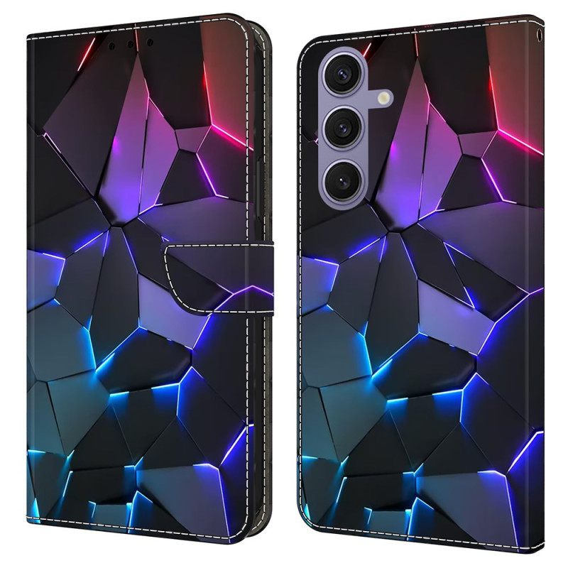 Δερματινη Θηκη Samsung Galaxy S25 Plus 5g Μπλε Ρωγμές