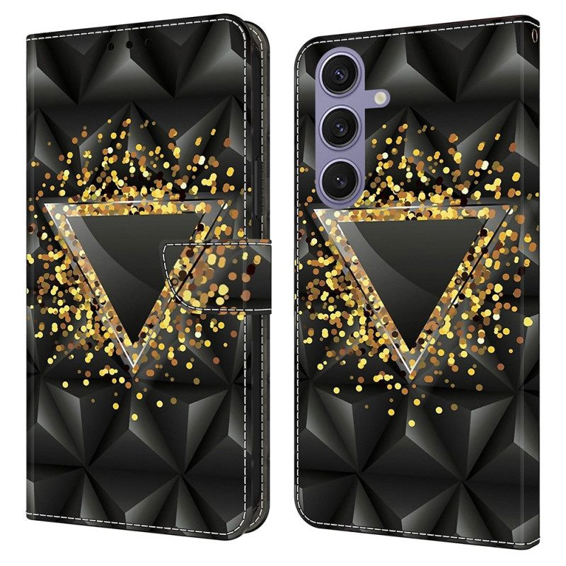 Δερματινη Θηκη Samsung Galaxy S25 Plus 5g Χρυσό Τρίγωνο Σιλικόνης