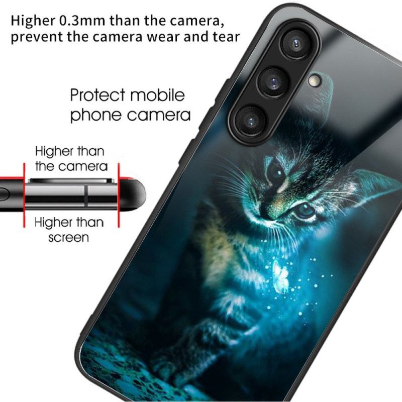 Κάλυμμα Samsung Galaxy S25 Plus 5g Γάτα Από Σκληρυμένο Γυαλί Σιλικόνης