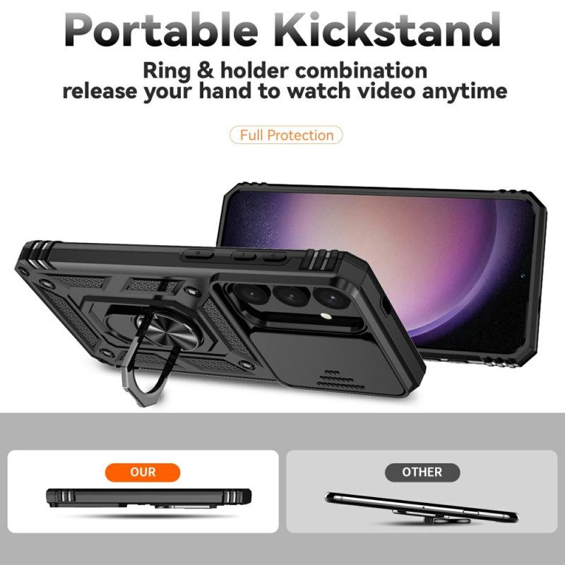 Κάλυμμα Samsung Galaxy S25 Plus 5g Κλασική Θήκη Δαχτυλιδιών Και Προστατευτικό Φακού Σιλικόνης