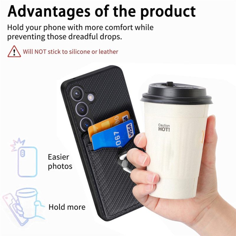 Κάλυμμα Samsung Galaxy S25 Plus 5g Θήκες Κινητών Θήκη Κάρτας & Δαχτυλιδιού Από Ίνες Άνθρακα