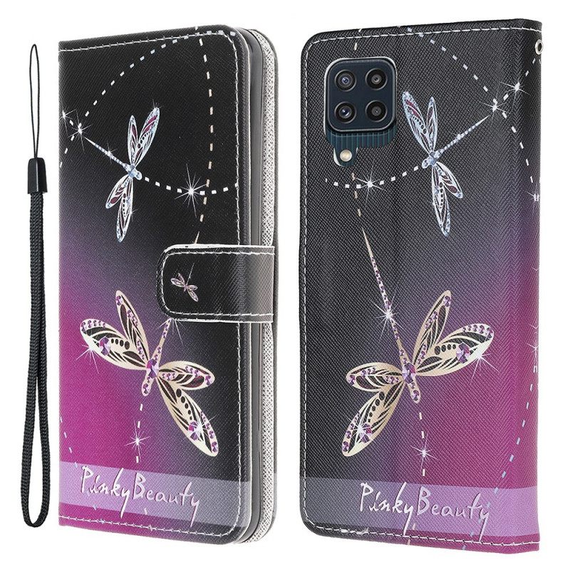 Κάλυμμα Samsung Galaxy M32 με κορδονι Strappy Dragonflies