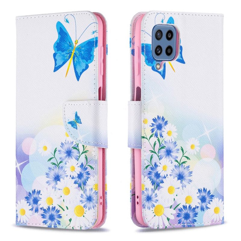 Κάλυμμα Samsung Galaxy M32 Ζωγραφισμένες Πεταλούδες Και Λουλούδια