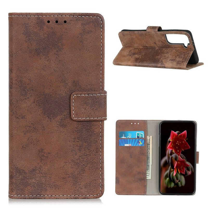 Κάλυμμα Samsung Galaxy S21 Plus 5G Vintage Faux Δέρμα