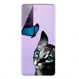 θηκη κινητου Samsung Galaxy S21 Plus 5G Γάτα Και Πεταλούδα