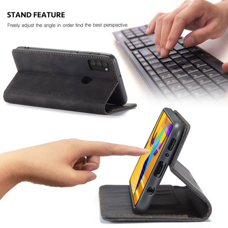 θηκη κινητου Samsung Galaxy M21 Θήκη Flip Caseme Faux Leather