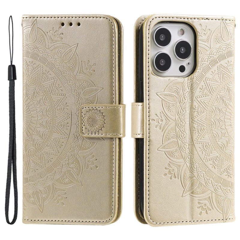 Θηκη Κινητου iPhone 16 Pro Mandala Sun Με Λουράκι