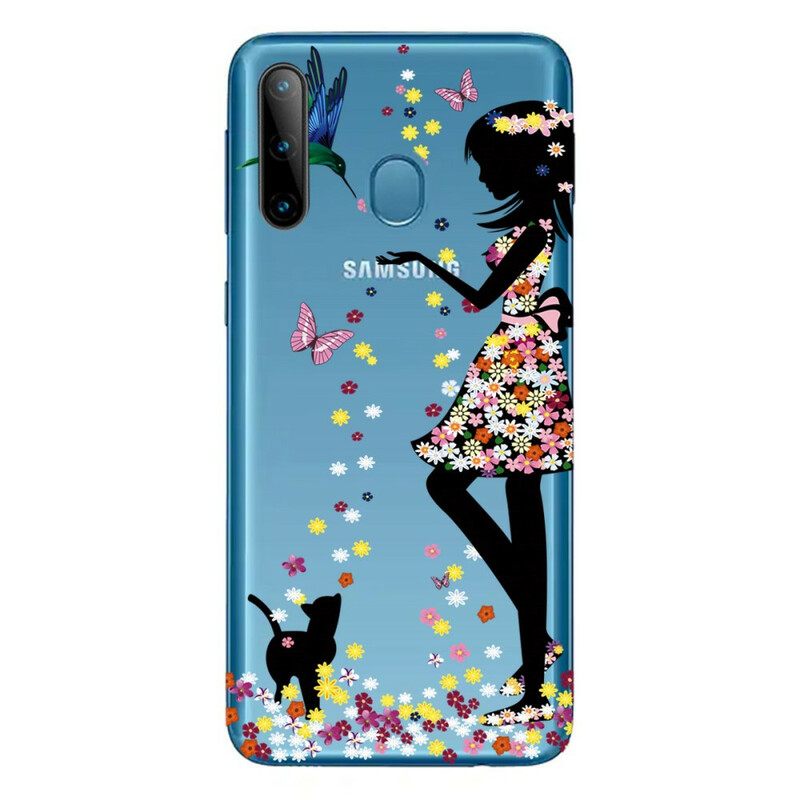 θηκη κινητου Samsung Galaxy M11 Κορίτσι Λουλουδιών