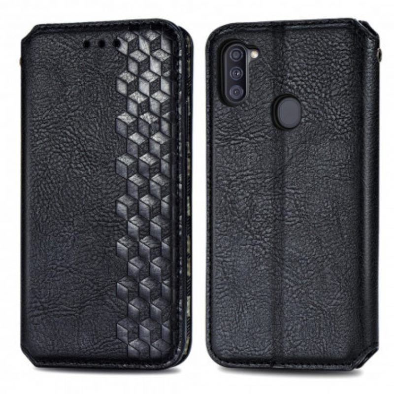 θηκη κινητου Samsung Galaxy M11 Θήκη Flip Εφέ Δέρματος Με Υφή Διαμαντιού