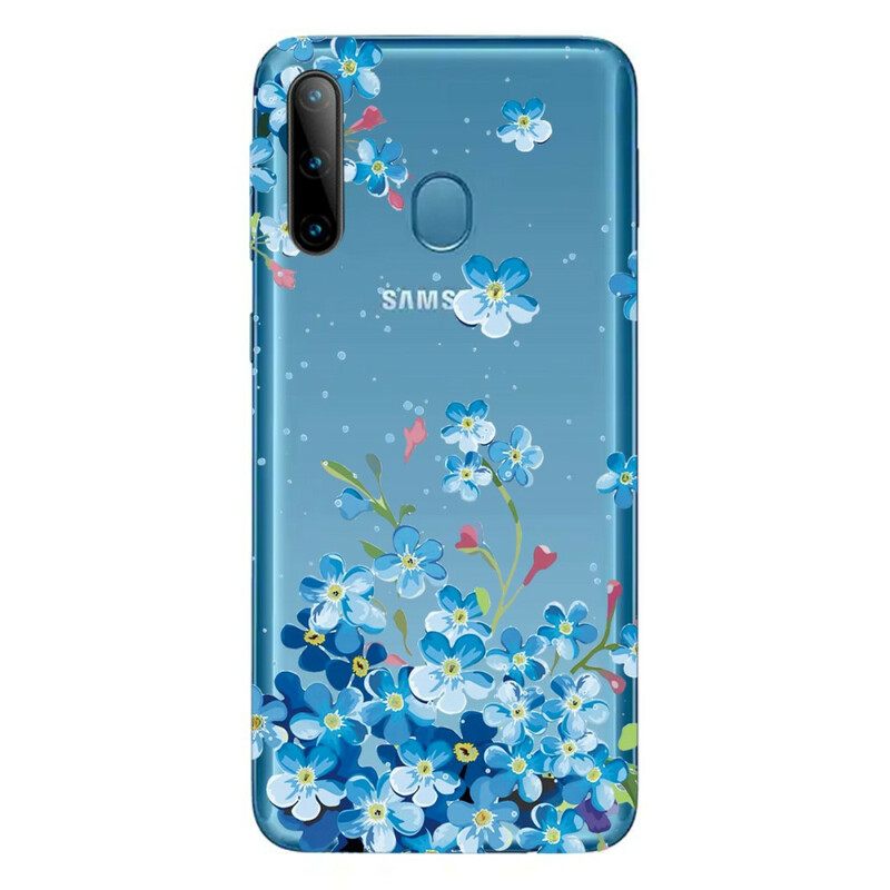 Θήκη Samsung Galaxy M11 Μπλε Λουλούδια