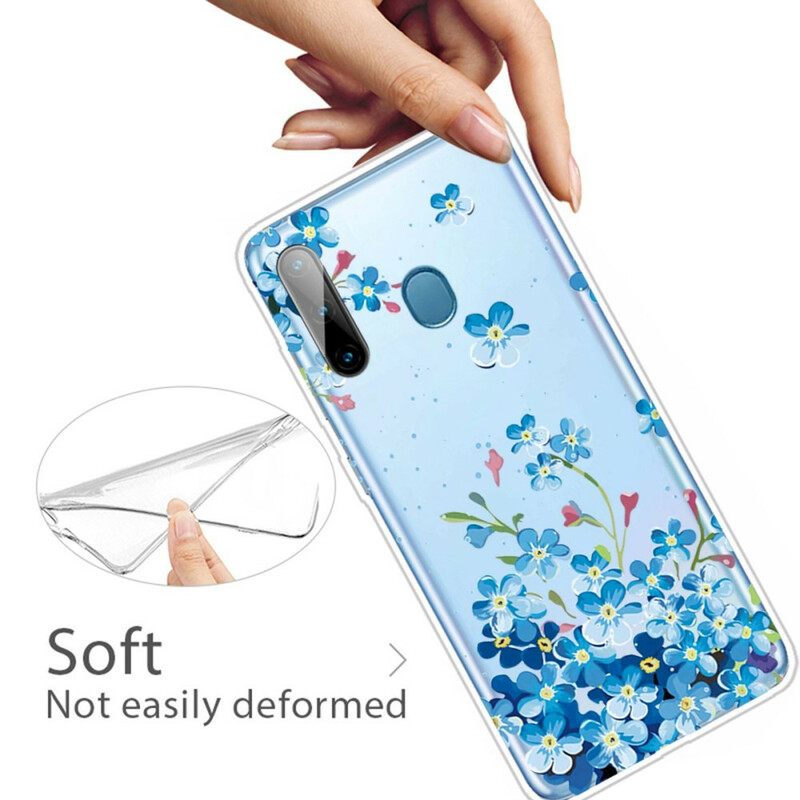 Θήκη Samsung Galaxy M11 Μπλε Λουλούδια